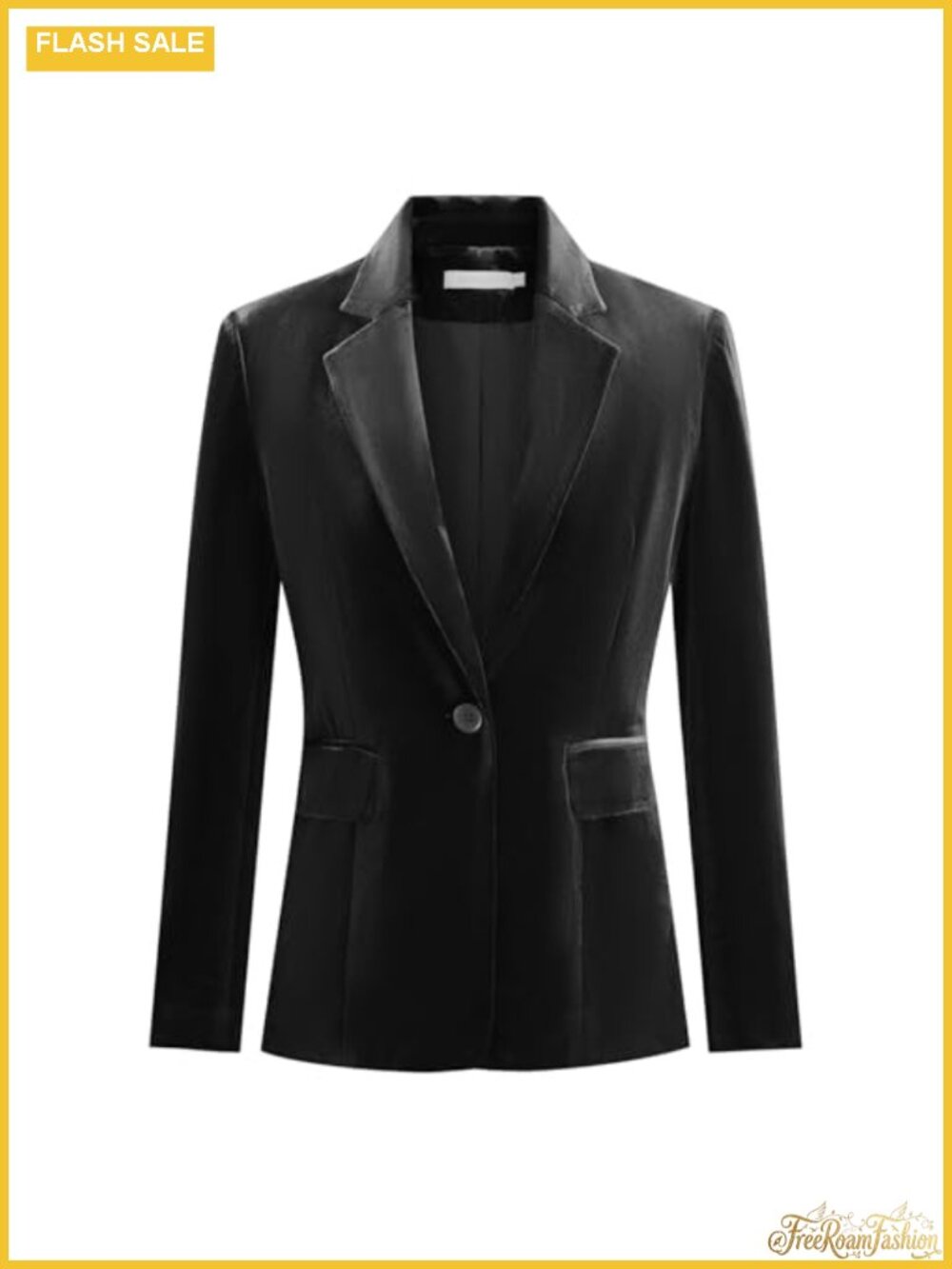 Women's Velvet Blazer Long Sleeve Button Front Tailored Suit Jacket Formal